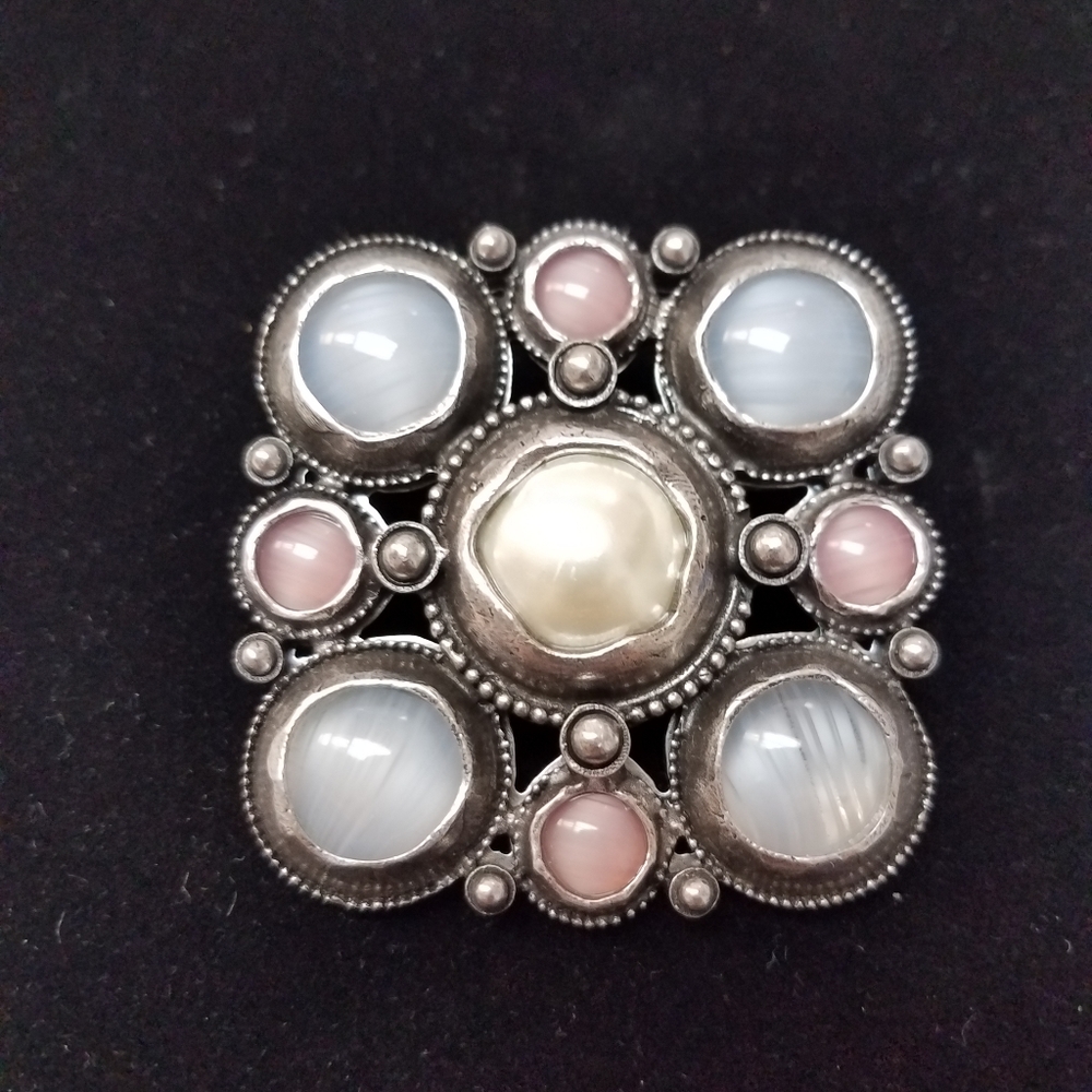 Multi colored brooch and pendant